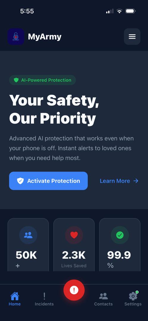 MyArmy app home screen
