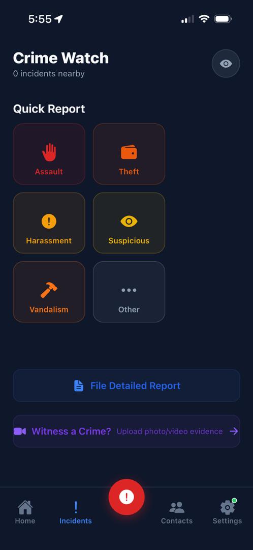 MyArmy app incidents screen