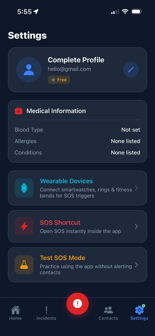 MyArmy app settings screen
