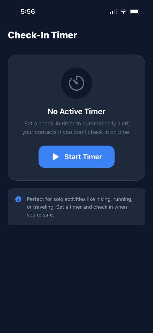 MyArmy app check-in timer screen